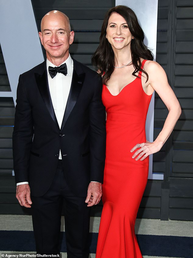 O'Donnell then took the rant even lower as she questioned why Bezos 'chose Sanchez' after divorcing first wife MacKenzie, who she called 'the salt of the earth' - pictured 2018