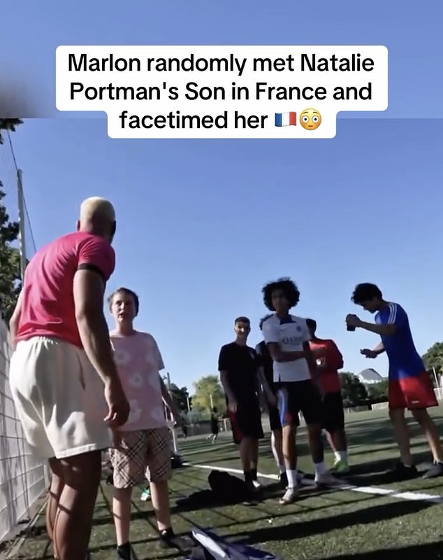 Portman's 13-year-old Aleph walked up to the YouTuber who goes by the name of Marlon while he was out in Paris