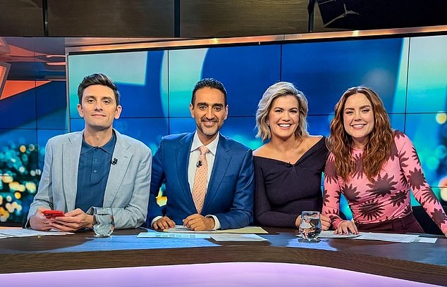 The Project was officially axed after 16 years last week, and aired its final episode on June 27. Pictured L to R: Sam Taunton, Waleed Aly, Sarah Harris, and Georgie Tunny