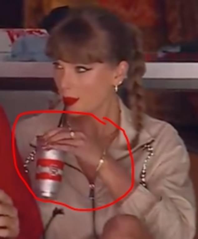 On her left wrist, Swift had on a sparkly diamond 'TNT' bracelet — short for 'Travis and Taylor' — that Kelce famously had custom made for her. She also had on a double 'T' ring that she purchased in 2024