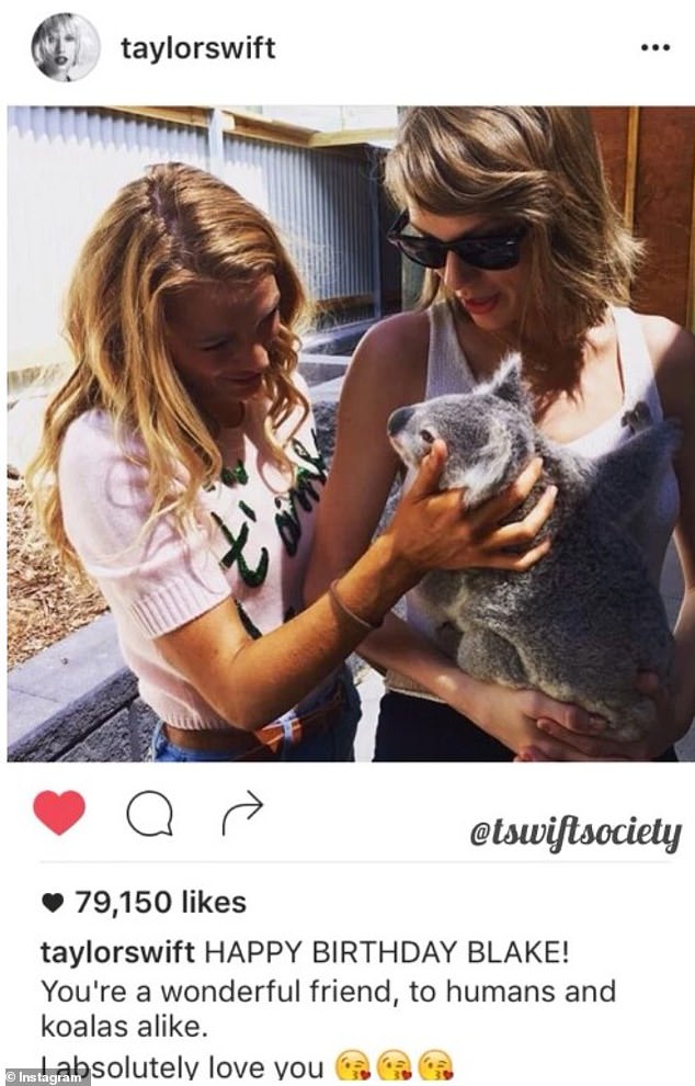 Blake and Taylor have frequently appeared in each other’s social media posts, as seen above