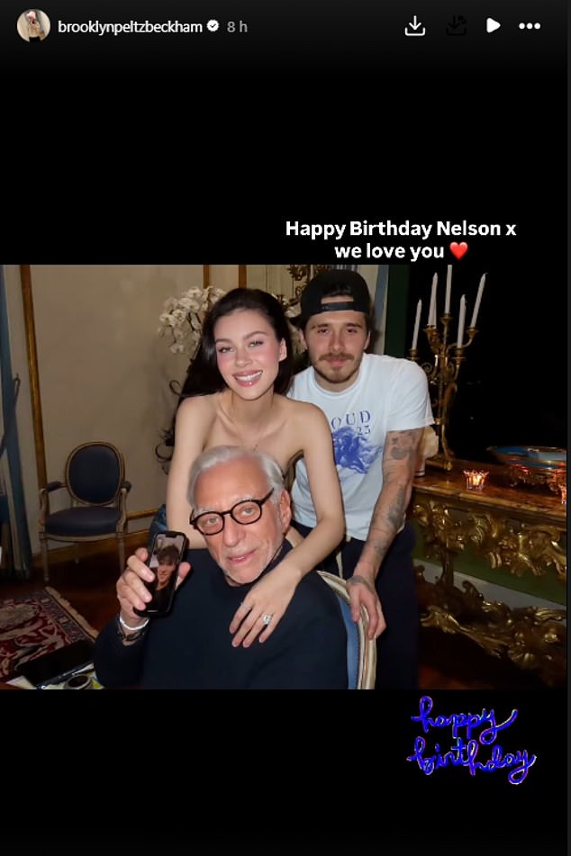 Brooklyn Beckham has shared a gushing birthday about his billionaire father-in-law Nelson Peltz after snubbing his own dad David's big day