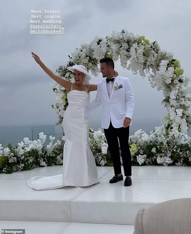 Channel Nine reporter Hannah Sinclair, 33, tied the knot with her long-time partner Mitch Burke on Friday
