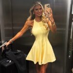 Christine McGuinness sizzled in a variety of summery outfits including a lemon yellow mini dress as she jetted to Glasgow to record her new podcast