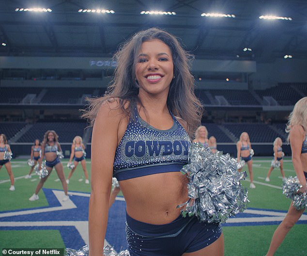 The Dallas Cowboys Cheerleaders have broken their silence after season two wrapped up with shock scenes showing Chandi Dayle's (pictured) 'rule break'