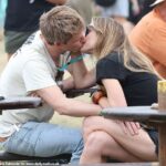 Day of the Jackal star Eddie Redmayne brought some romance to Glastonbury as he kissed his wife Hannah Bagshawe at the music extravaganza