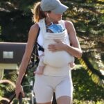 Gisele Bundchen was seen with her newborn baby boy when taking a stroll alone in Florida on Monday. The siren from Brazil had her third child, whom she shares with partner Joaquim Valente, strapped to her chest in a $366 off-white baby carrier from Zeitgeist Spirit