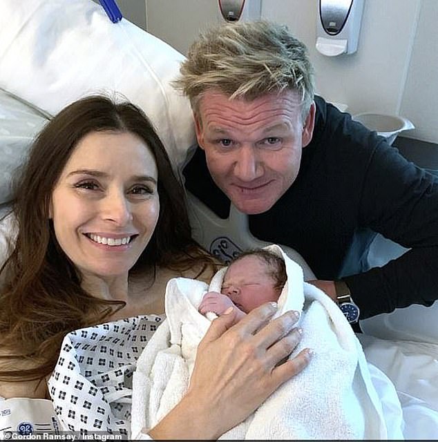 In 2019, Gordon was by wife Tana's side for the arrival of Oscar, now six, delivered via C-section (pictured taken in 2019)