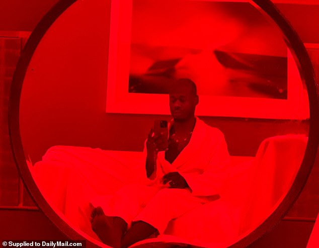 Anton Harden, who participated in Diddy's hotel freak offs, where the rooms were often bathed in red light, the bed covered in towels, and a camera phone was attached to a tripod. He is pictured at a hotel room before a tryst