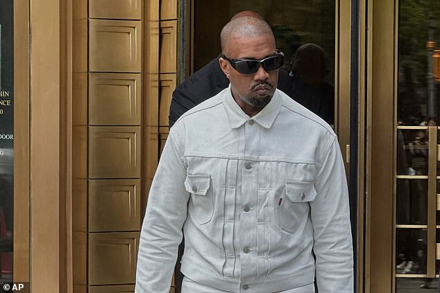 The rappers are currently feuding, following Kanye's shocking tweets attacking Beyoncé, Jay-Z, and their young children (Kanye pictured this month)