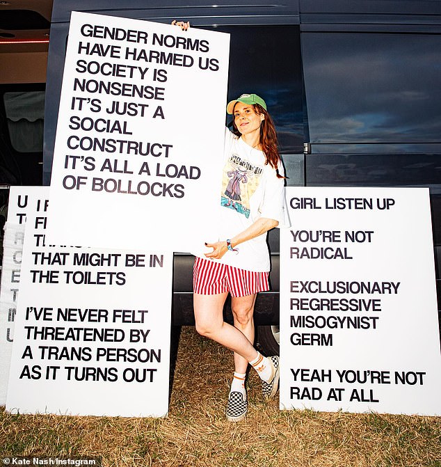 Kate Nash did not hold back her feelings as took a foul-mouthed swipe at Rod Stewart , JK Rowling , Denise Welch , Keir Starmer and Nigel Farage on Saturday