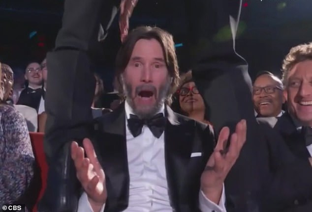 A very awkward Keanu Reeves went viral after he was straddled by a Broadway icon during a 'sensual' Tony Awards 2025 performance on Sunday