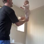 Montana Brown, 29, risked fan backlash as she shared a video on Instagram of her fiancé Mark O'Connor balancing their baby son Miley, five months, on his hands on Sunday