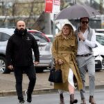 Jacqui Burfoot and Clint Rice arrived at Sydney's Campbelltown Local Court on Tuesday with a bodyguard for the AVO hearing