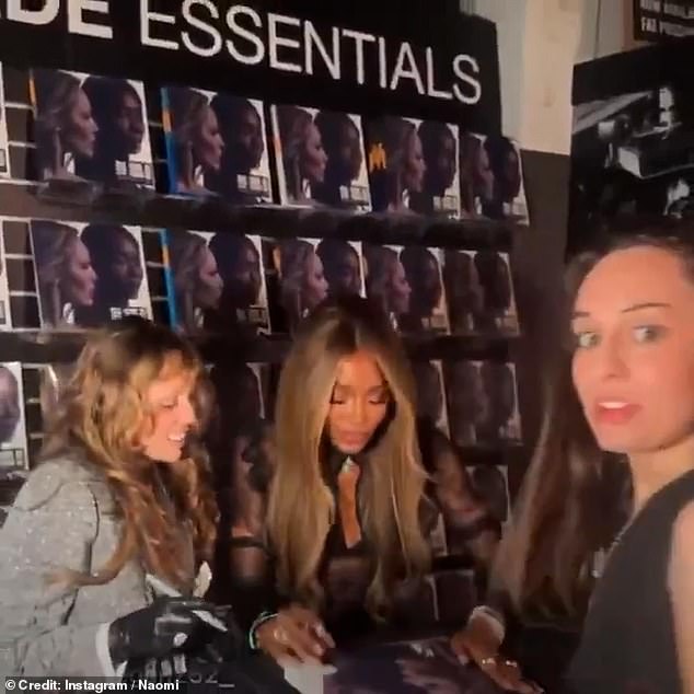 Naomi Campbell has hit back after she was accused of being 'rude' to fans with Miley Cyrus at a vinyl signing in London this week