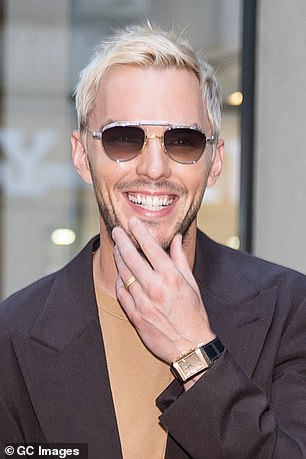 Since his breakout E4 role 2007 Nicholas has sported dark, short hair - but the father-of-two has switched up his look for bleached locks
