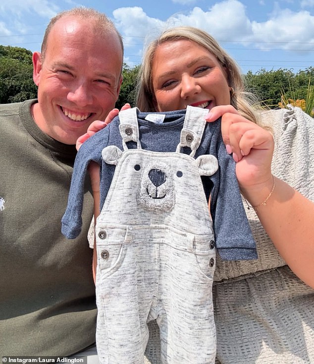 Great British Bake Off star Laura Adlington, 36, has revealed the gender of her unborn 'miracle' baby after she and husband Matt endured a gruelling nine-year fertility battle