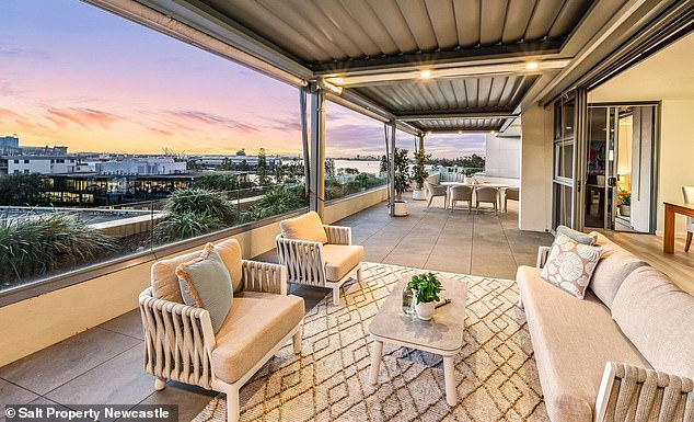Situated in Newcastle, NSW the three bedroom, three bathroom high rise pad is listed with a price guide of $2,900,000 - $3,150,000