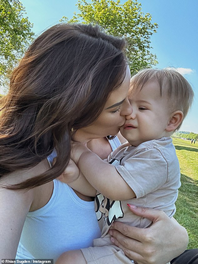 Rhian welcomed George, her first child, with her husband Oliver Mellor in April last year