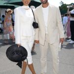 The stars were all out in London's heatwave on Monday to attend the first day of sun-soaked Wimbledon (Rochelle and Marvin Humes pictured)
