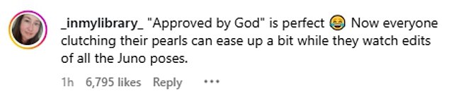 Fans were beside themselves over the divine reference: ''Approved by the big guy himself, love that!' one wrote