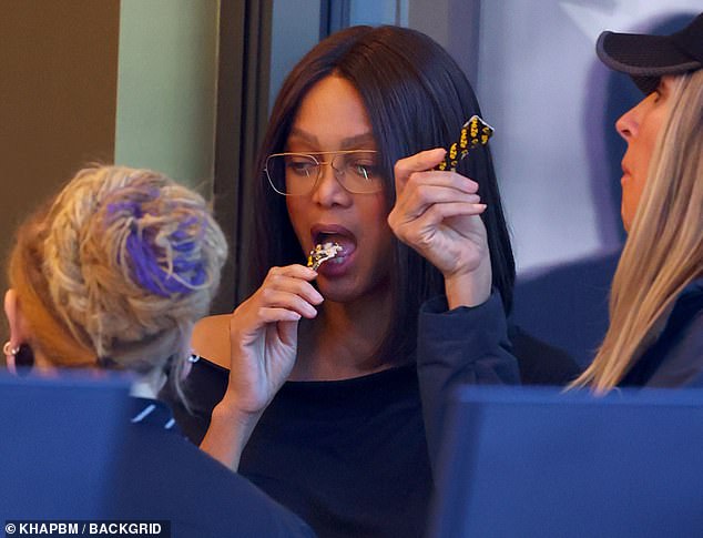 Tyra Banks has been spotted trying out some of the ice cream flavours on offer at her newly-opened Sydney store SMiZE & DREAM
