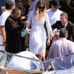 Sydney Sweeney was spotted departing out of Venice after attending the Bezos wedding in Italy on Sunday