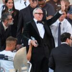 Tommy Hilfiger nearly took a tumble during Jeff Bezos and Lauren Sanchez's wedding extravaganza in Venice on Friday