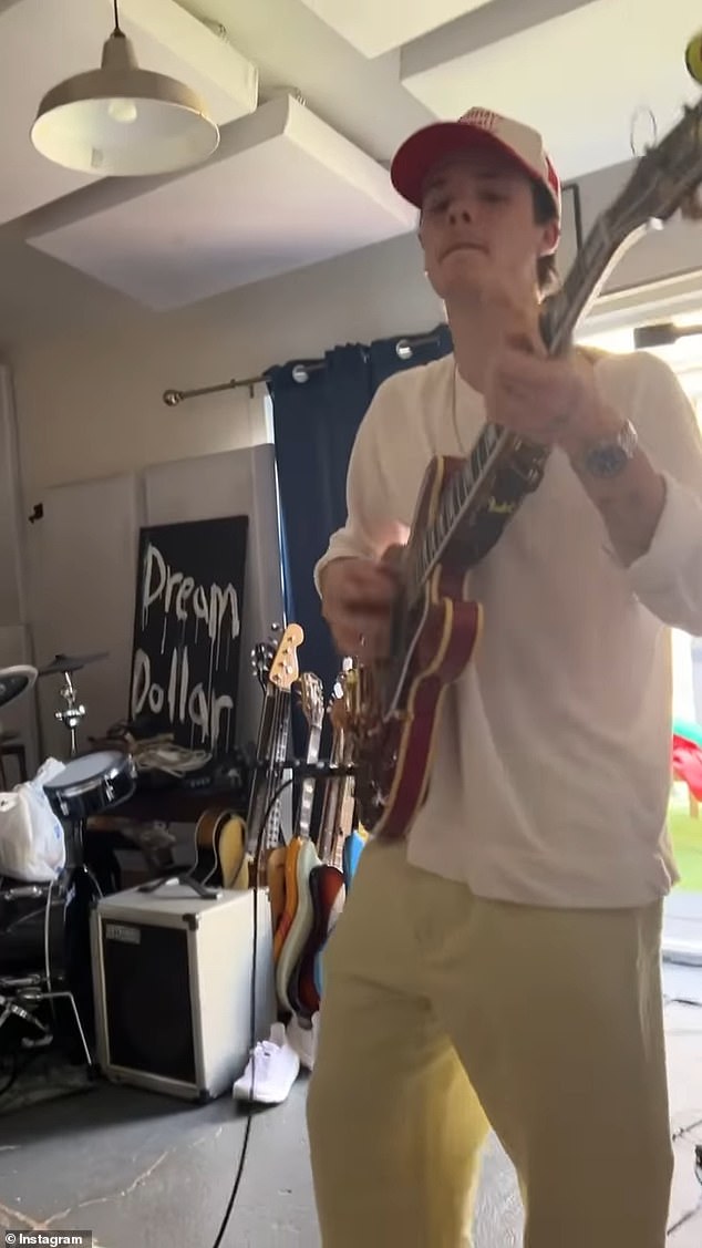 Victoria later showed support for son Cruz as she shared an Instagram video of him practicing with his band