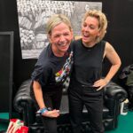 Presenter Zoe Ball (left) made her big BBC Radio 2 return live at Glastonbury this weekend after she was spotted looking 'blissfully happy' with a mystery man (pictured with singer Brandi Carlile)