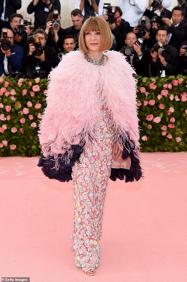 She is also behind making the Met Gala what it is today - a red carpet event attended by the fashion elite, as she handpicks the celebrities and makes sure to greet them personally; pictured at the 2019 ball