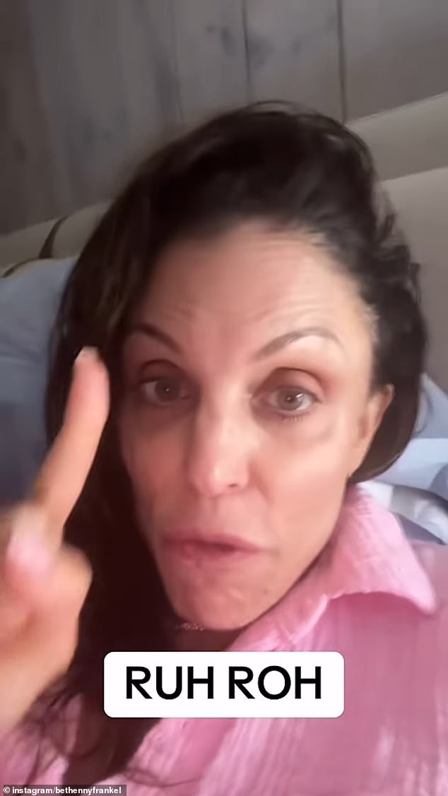 An 'embarrassed' Bethenny recounted the moment in-detail in video posted to her Instagram on Monday