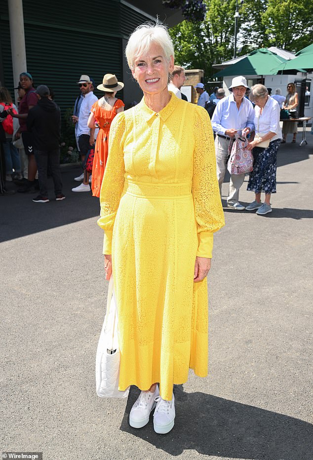 The couple were joined at the sporting event by the likes of Judy Murray, who was clad in a bright yellow lace shirt dress and white trainers
