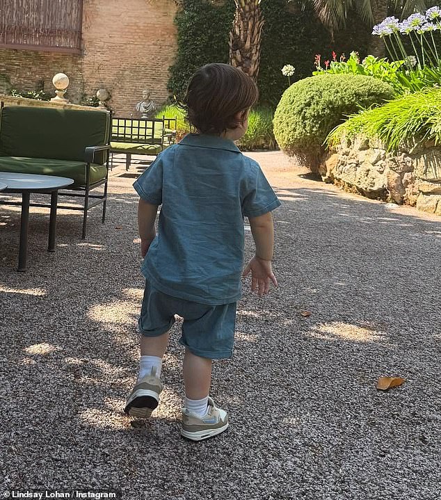 One snap showed Luai exploring his new surroundings, while dressed in a blue shirt and short co-ord