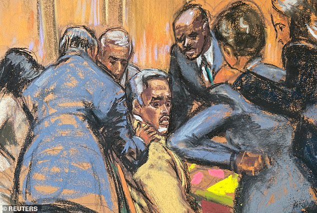 Sean 'Diddy' Combs looked visibly panicked after jurors announced on Tuesday they had reached a verdict on four of the five charges against him - but were divided on the racketeering charge
