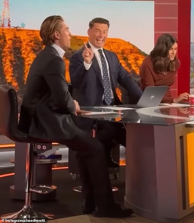 He shared a clip of his on-air experience that saw him stepping into the rather large shoes of Nine entertainment veteran Richard Wilkins