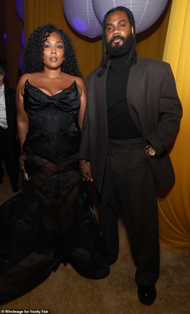 Lizzo and Myke pictured in March at the Vanity Fair Oscar Party