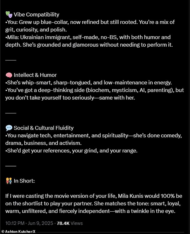 The Sound Ventures general partner - who boasts 15.9M X followers - then proceeded to use AI to outline their vibe compatibility, intellect/humor, and social/cultural fluidity