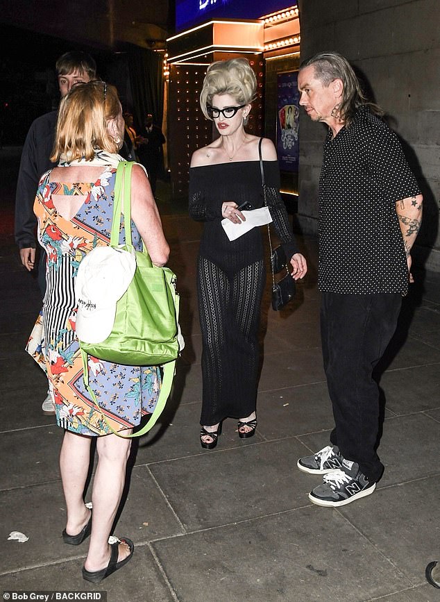 As she left London Emerald Theatre, Kelly was seen with Slipknot DJ Sid who wore a black and white oversized shirt, black trousers and New Balance trainers