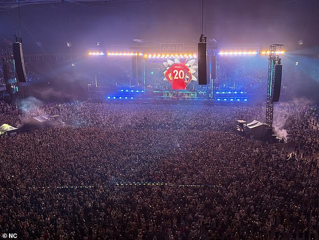 Liam and Noel later dedicated Live Forever to Jota, with images of the late Liverpool footballer playing on the big screen while they performed the track