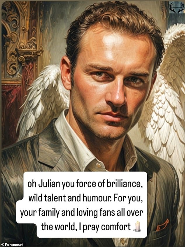 'Oh Julian, you force of brilliance,' Rose wrote. 'For you, your family, and your loving fans all over the world, I pray for comfort.'