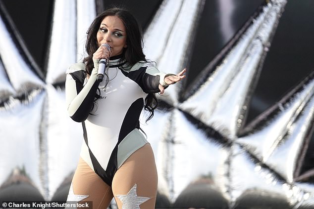 Meanwhile at the show, Jade Thirlwall put on a sizzling display in a black and white leotard as she performed to the audience