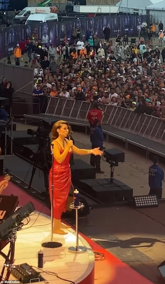 Lewis was watching from the sidelines as his rumoured love interest performed