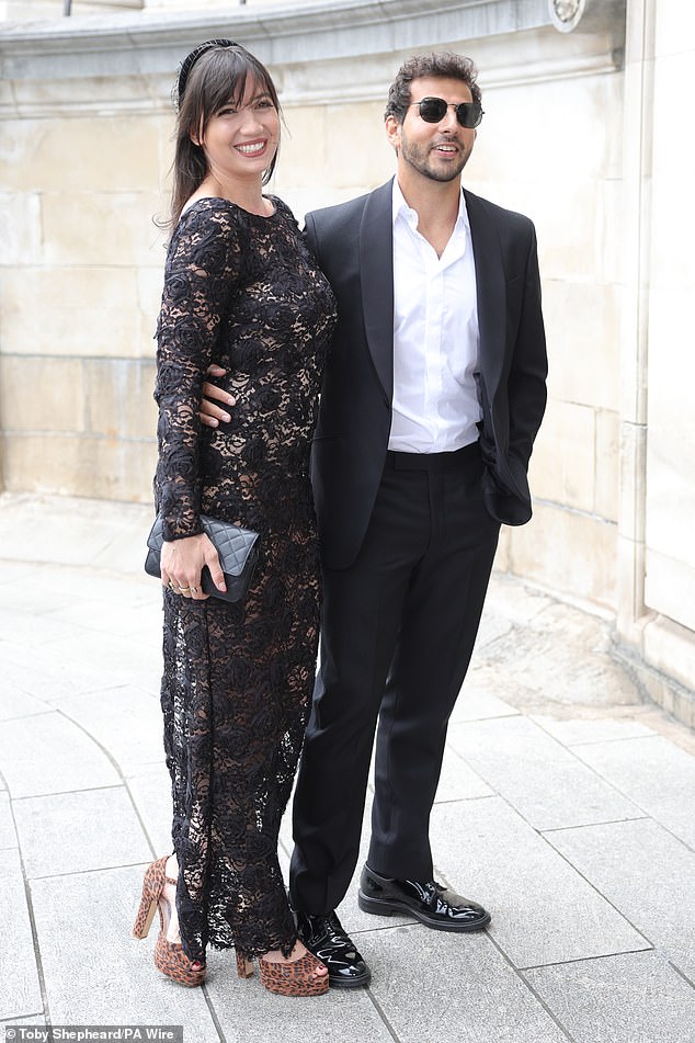 Fresh from their own recent wedding, newlyweds Daisy Lowe and husband Jordan Saul were all smiles as they attended