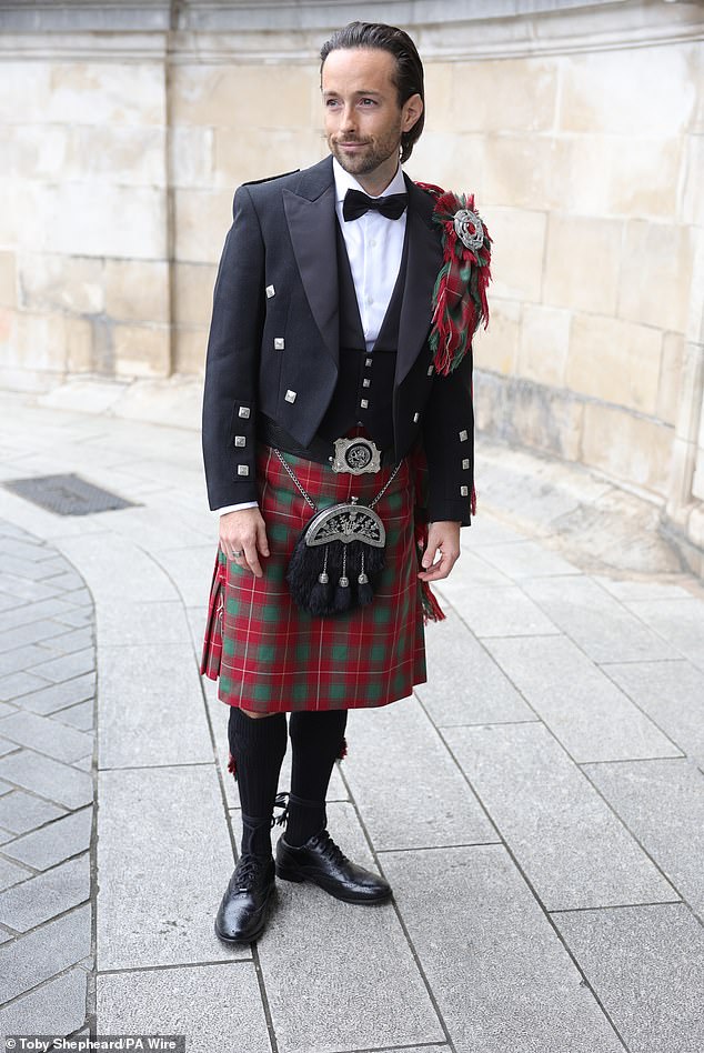 While Mel opted for a traditional gown, as did groom Rory McPhee, who wore Scottish attire complete with a red and green tartan kilt