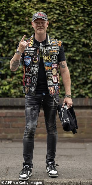 Music fan Hakan Svanberg, from Sweden, dressed for the occasion