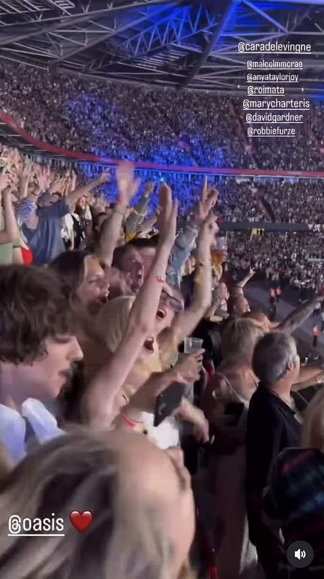 Cara took to her Instagram Stories to share a video of the pair singing their hearts out to Don't Look Back In Anger, alongside Anya's husband Malcolm McRae