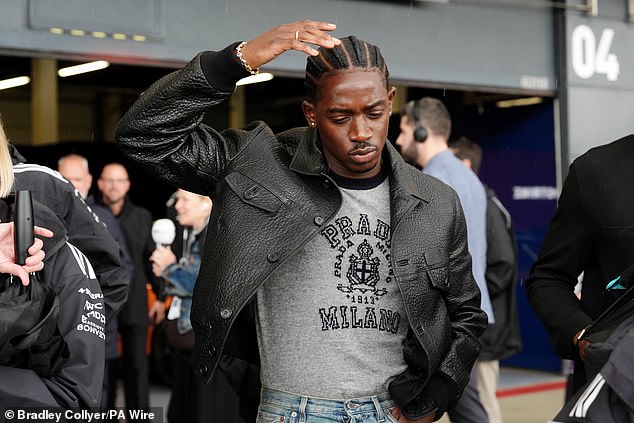 Actor Damson Idris was seen in the Paddock ahead of the race at Silverstone on Sunday