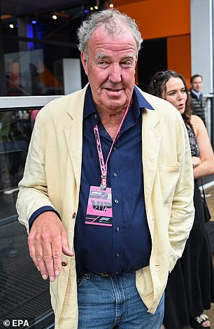 Jeremy Clarkson appeared to be in high spirits on Sunday