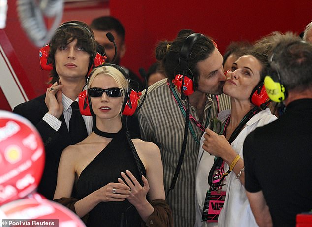 (L-R): Anya Taylor-Joy, Malcolm McRae, Rebecca Ferguson and Rory St. Clair Gainer, who was pictured planting an affectionate kiss on his wife's cheek